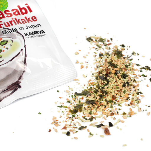 Wasabi furikake flakes popping out of package