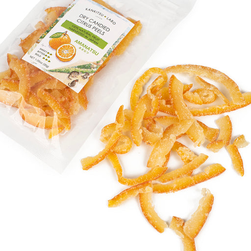 Amanatsu dry candied peels package design and the peels