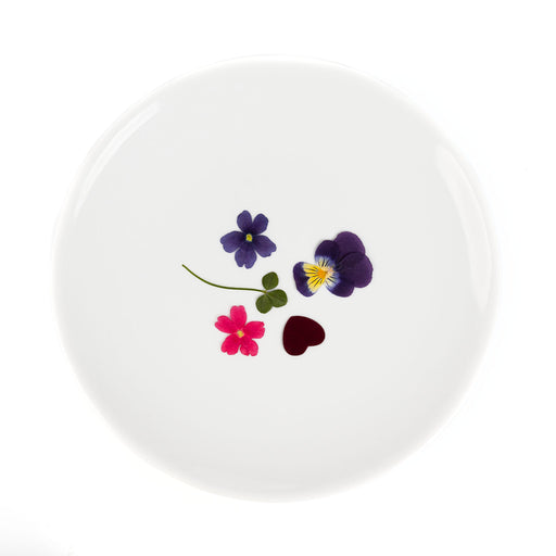 A plate of five kinds of dried edible flowers