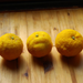 Three pieces of kito-yuzu citruses