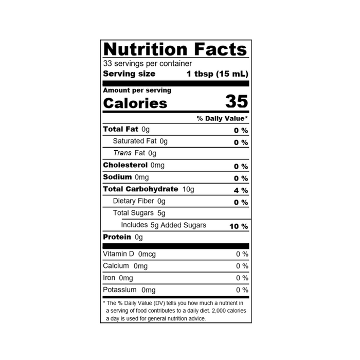Nutrition facts label